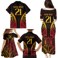 Custom Papua New Guinea Cricket Family Matching Puletasi and Hawaiian Shirt Go Barramundis LT9 - Polynesian Pride
