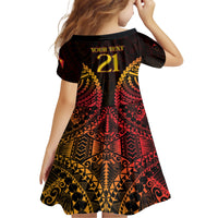 Custom Papua New Guinea Cricket Family Matching Short Sleeve Bodycon Dress and Hawaiian Shirt Go Barramundis LT9 - Polynesian Pride