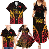 Custom Papua New Guinea Cricket Family Matching Summer Maxi Dress and Hawaiian Shirt Go Barramundis LT9 - Polynesian Pride