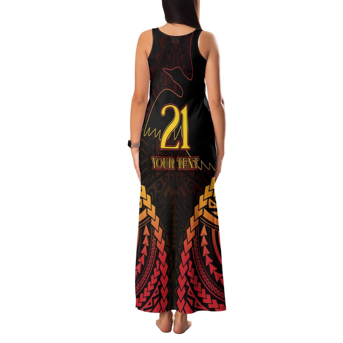 Custom Papua New Guinea Cricket Family Matching Tank Maxi Dress and Hawaiian Shirt Go Barramundis LT9 - Polynesian Pride