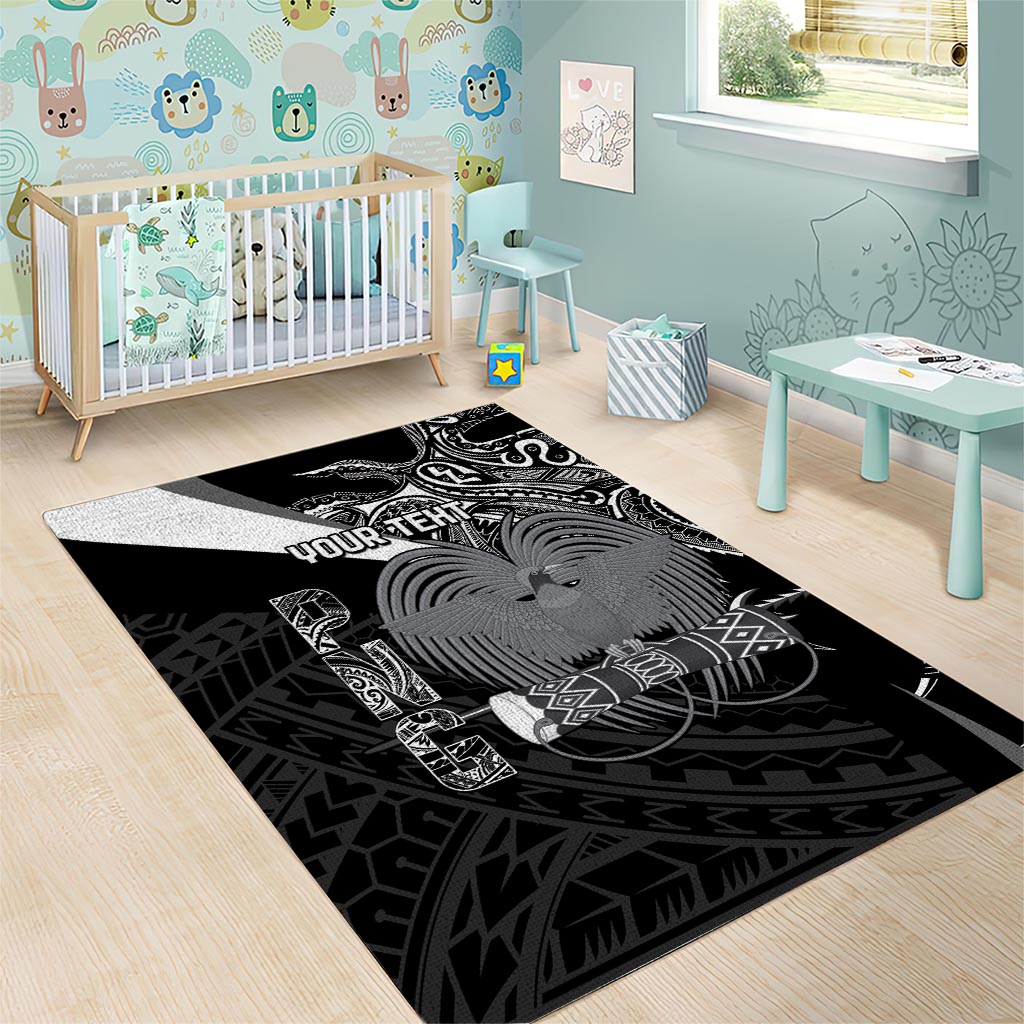 Custom Papua New Guinea Cricket Area Rug Tribal Bird of Paradise Tattoo LT9 - Polynesian Pride
