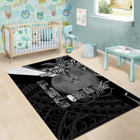 Custom Papua New Guinea Cricket Area Rug Tribal Bird of Paradise Tattoo LT9 - Polynesian Pride