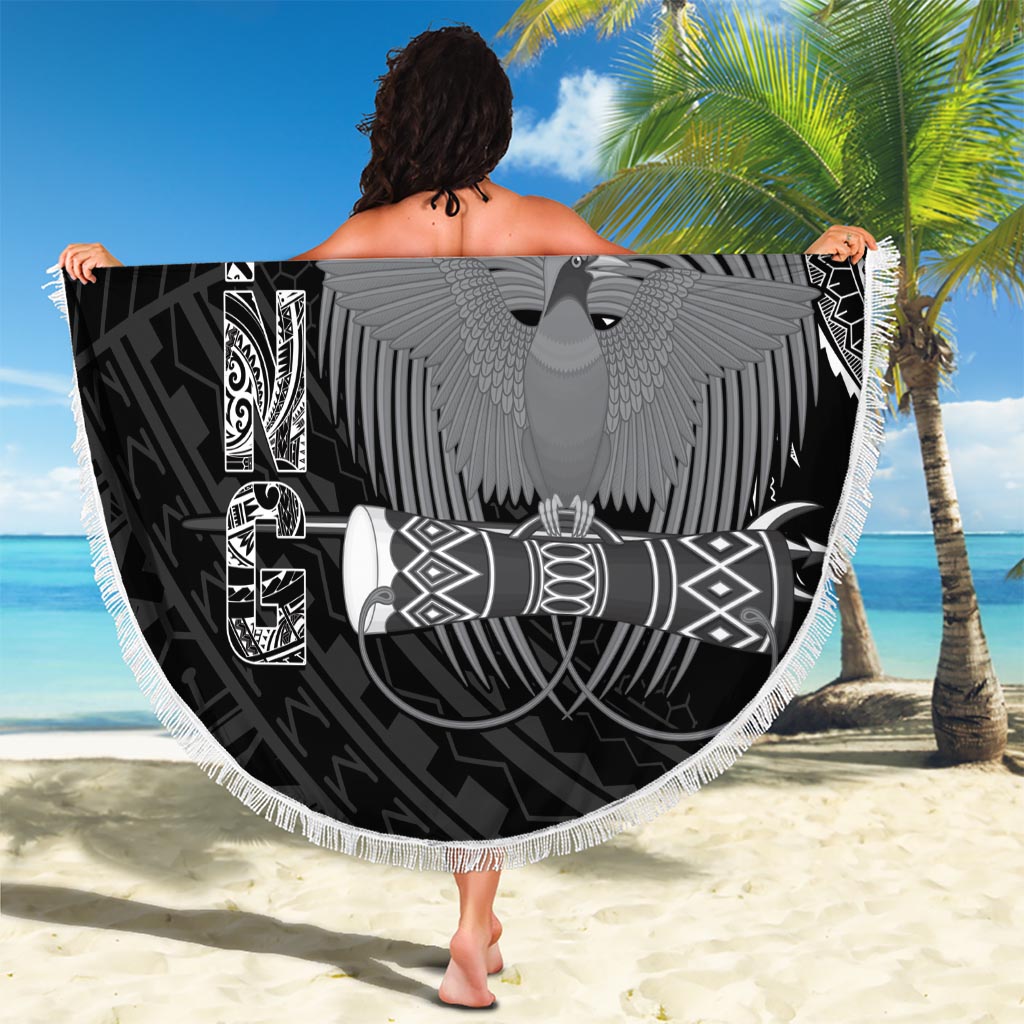 Custom Papua New Guinea Cricket Beach Blanket Tribal Bird of Paradise Tattoo LT9 - Polynesian Pride