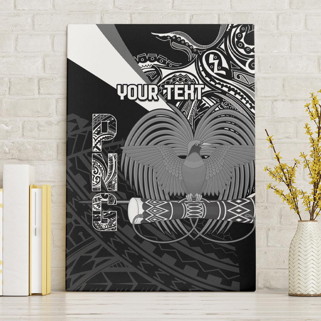 Custom Papua New Guinea Cricket Canvas Wall Art Tribal Bird of Paradise Tattoo LT9 Without Frame Black - Polynesian Pride