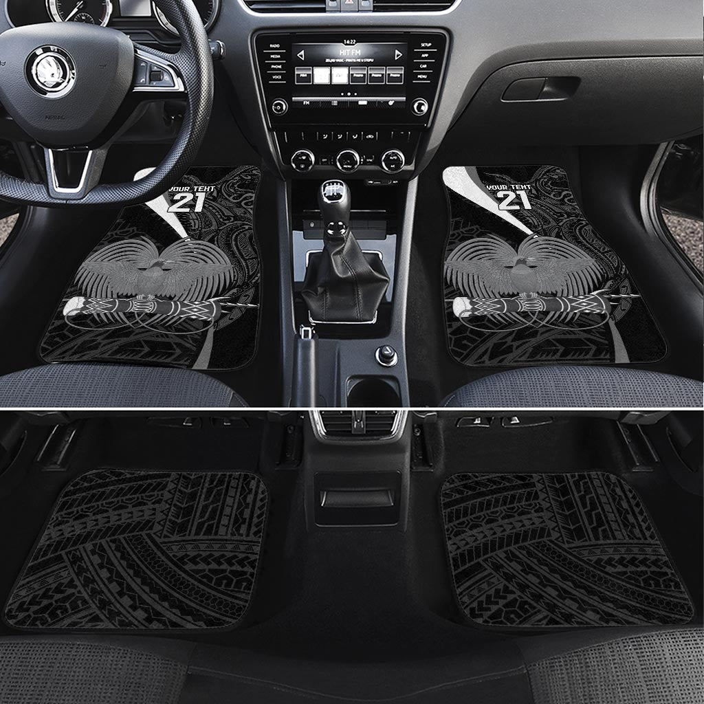 Custom Papua New Guinea Cricket Car Mats Tribal Bird of Paradise Tattoo