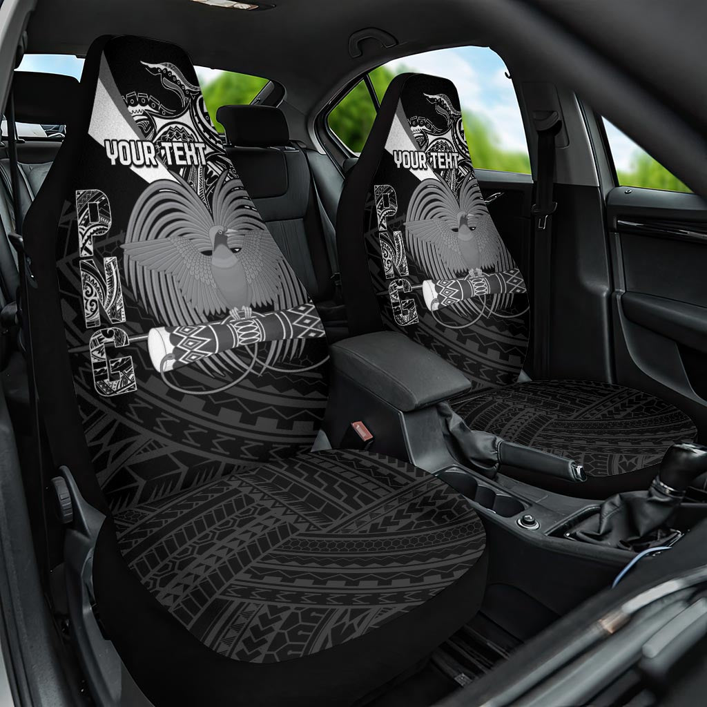 Custom Papua New Guinea Cricket Car Seat Cover Tribal Bird of Paradise Tattoo LT9 One Size Black - Polynesian Pride