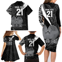 Custom Papua New Guinea Cricket Family Matching Long Sleeve Bodycon Dress and Hawaiian Shirt Tribal Bird of Paradise Tattoo LT9 - Polynesian Pride