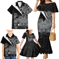 Custom Papua New Guinea Cricket Family Matching Mermaid Dress and Hawaiian Shirt Tribal Bird of Paradise Tattoo LT9 - Polynesian Pride