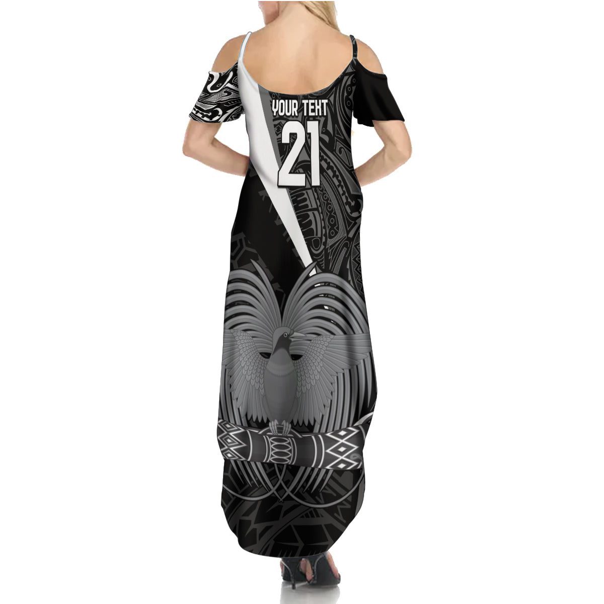 Custom Papua New Guinea Cricket Family Matching Summer Maxi Dress and Hawaiian Shirt Tribal Bird of Paradise Tattoo LT9 - Polynesian Pride