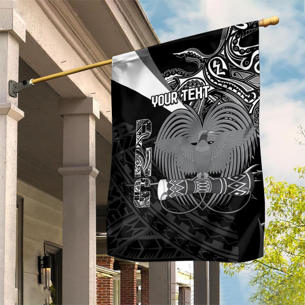 Custom Papua New Guinea Cricket Garden Flag Tribal Bird of Paradise Tattoo LT9 House Flag Black - Polynesian Pride