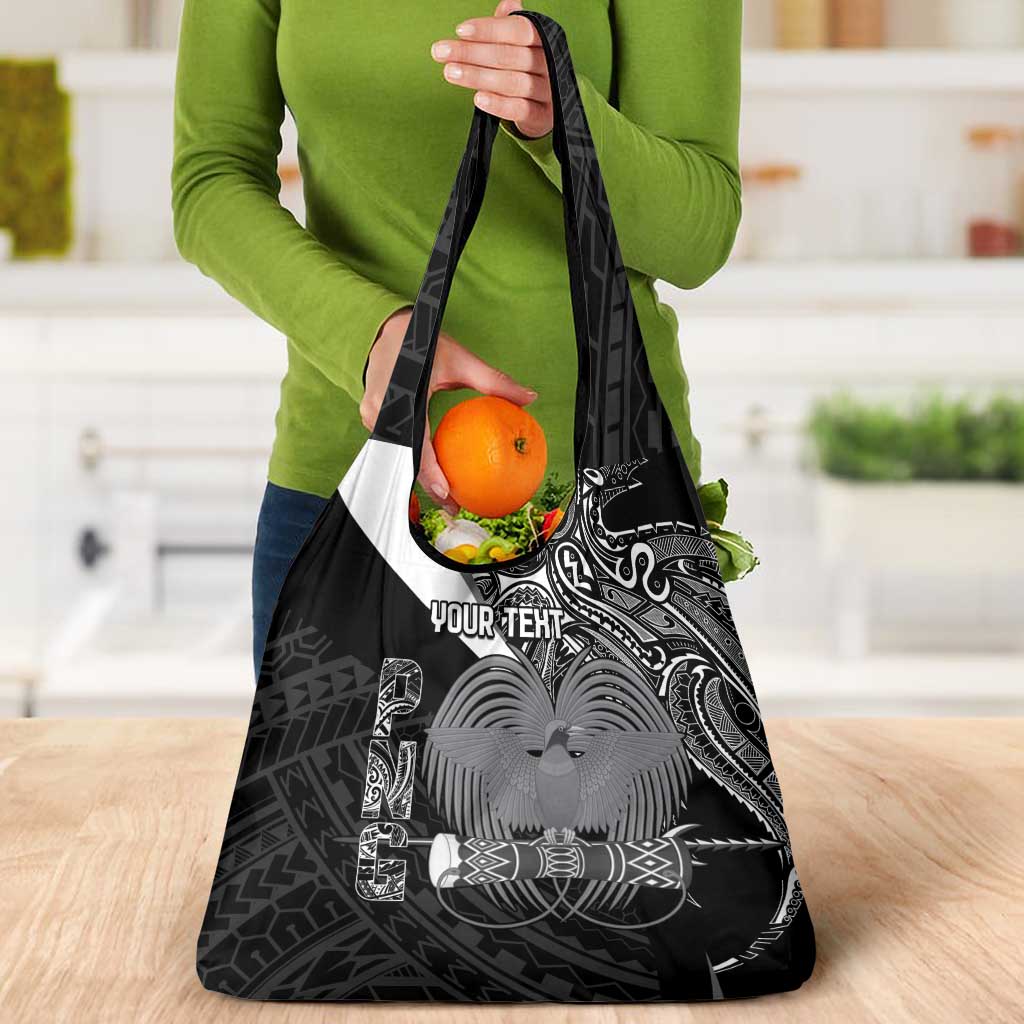 Custom Papua New Guinea Cricket Grocery Bag Tribal Bird of Paradise Tattoo LT9 - Polynesian Pride