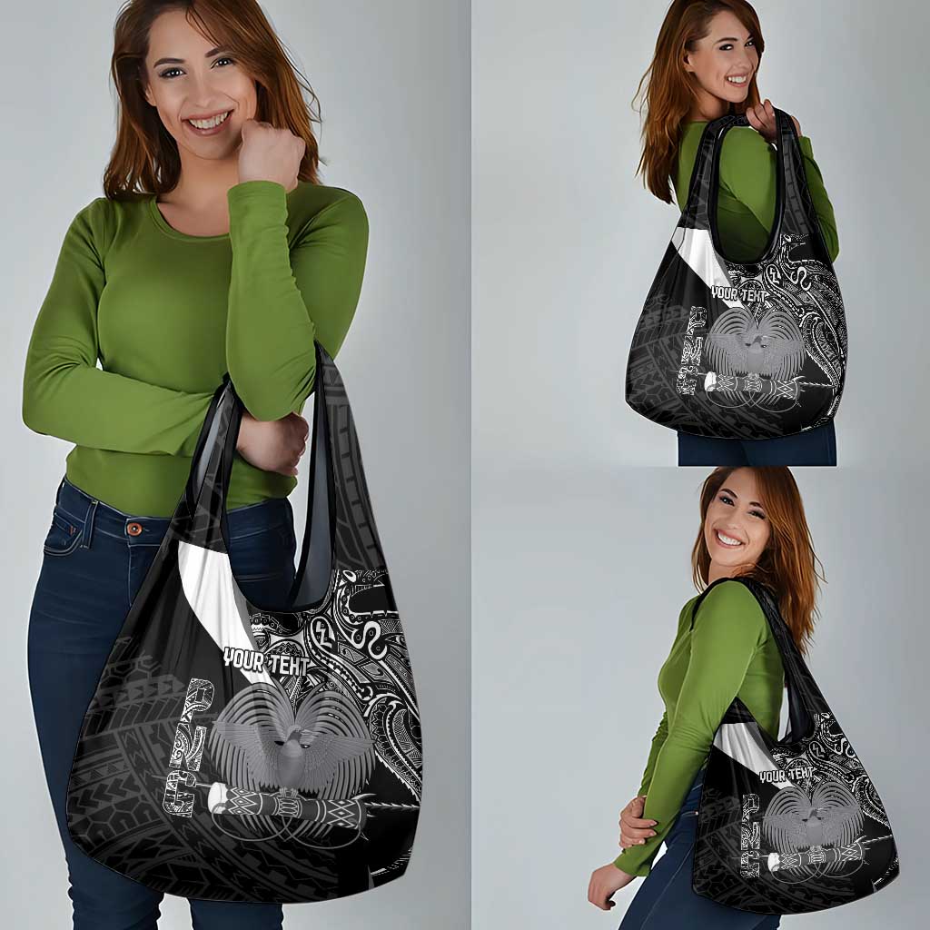 Custom Papua New Guinea Cricket Grocery Bag Tribal Bird of Paradise Tattoo LT9 - Polynesian Pride