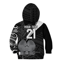 Custom Papua New Guinea Cricket Kid Hoodie Tribal Bird of Paradise Tattoo LT9 - Polynesian Pride