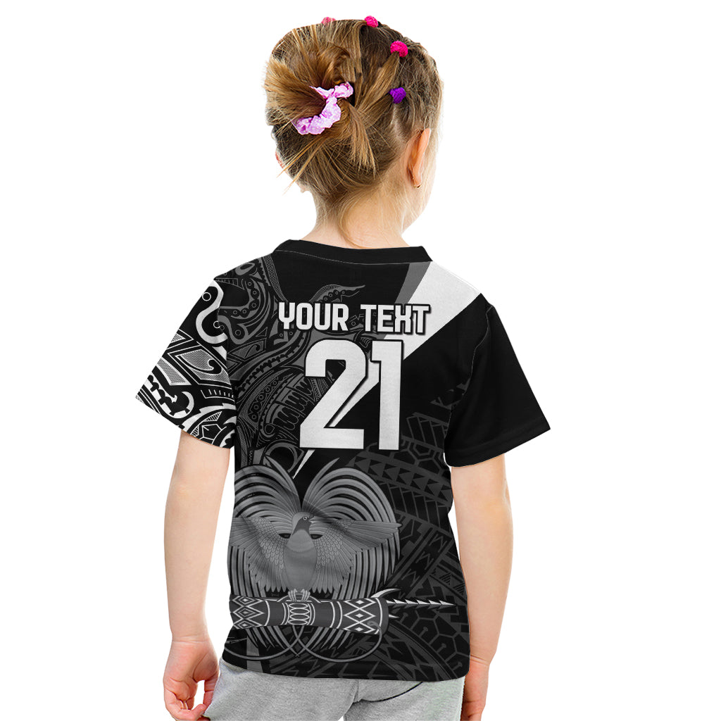 Custom Papua New Guinea Cricket Kid T Shirt Tribal Bird of Paradise Tattoo LT9 - Polynesian Pride
