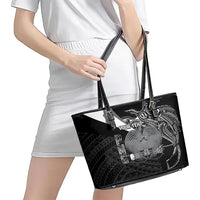 Custom Papua New Guinea Cricket Leather Tote Bag Tribal Bird of Paradise Tattoo LT9 - Polynesian Pride