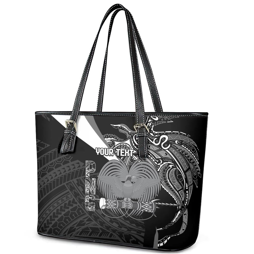 Custom Papua New Guinea Cricket Leather Tote Bag Tribal Bird of Paradise Tattoo LT9 - Polynesian Pride