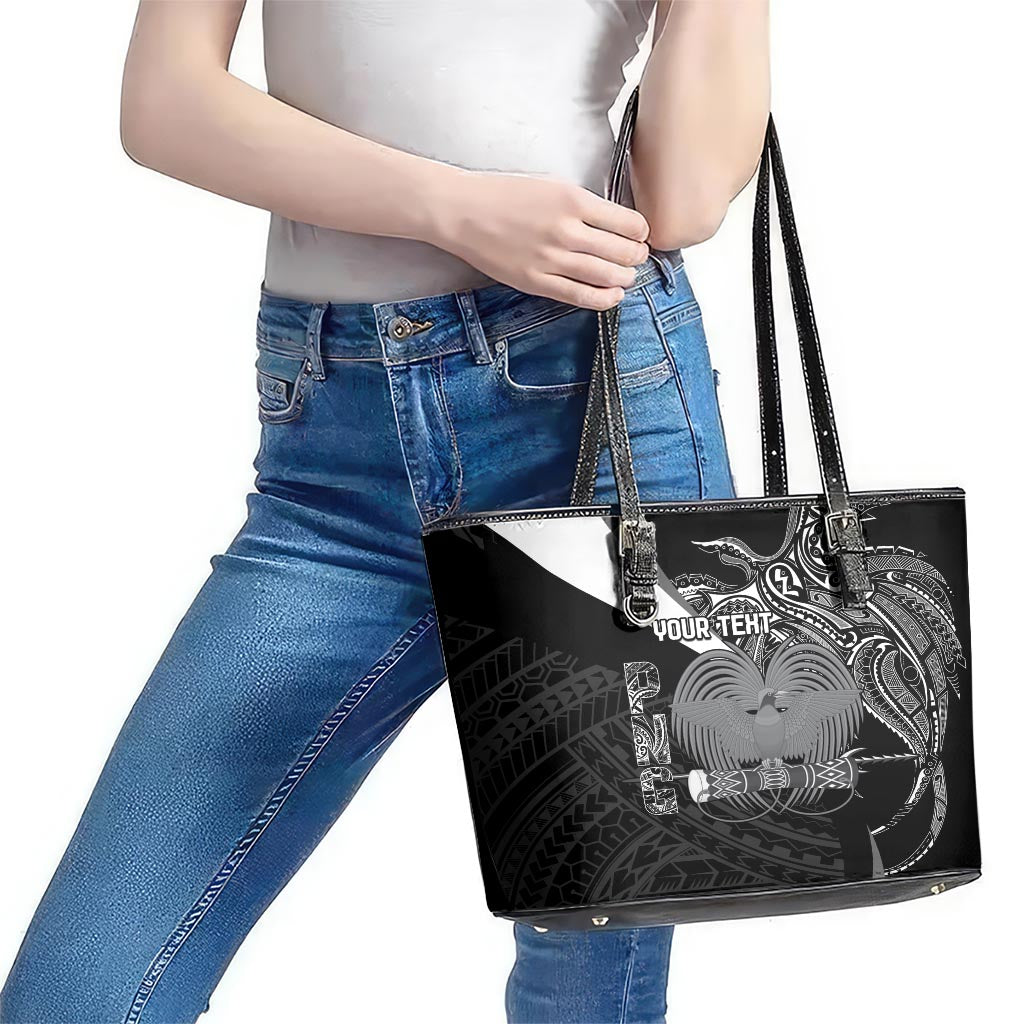 Custom Papua New Guinea Cricket Leather Tote Bag Tribal Bird of Paradise Tattoo LT9 - Polynesian Pride