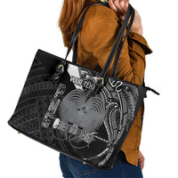 Custom Papua New Guinea Cricket Leather Tote Bag Tribal Bird of Paradise Tattoo LT9 - Polynesian Pride