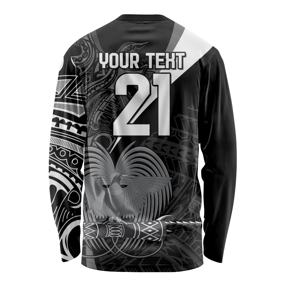 Custom Papua New Guinea Cricket Long Sleeve Shirt Tribal Bird of Paradise Tattoo LT9 - Polynesian Pride