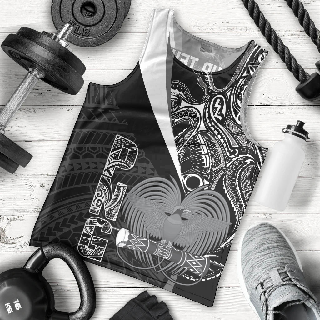 Custom Papua New Guinea Cricket Men Tank Top Tribal Bird of Paradise Tattoo LT9 - Polynesian Pride