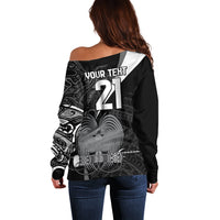 Custom Papua New Guinea Cricket Off Shoulder Sweater Tribal Bird of Paradise Tattoo LT9 - Polynesian Pride