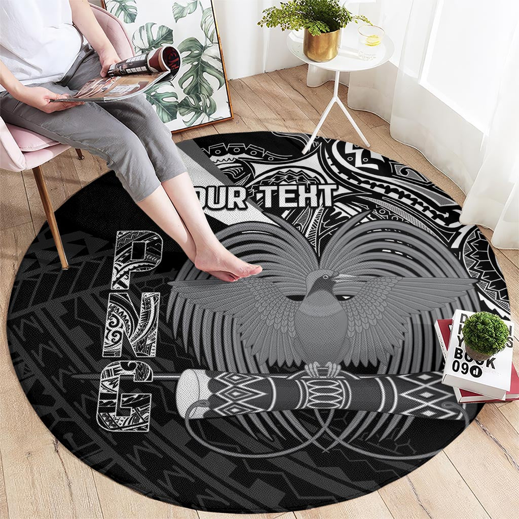 Custom Papua New Guinea Cricket Round Carpet Tribal Bird of Paradise Tattoo LT9 - Polynesian Pride