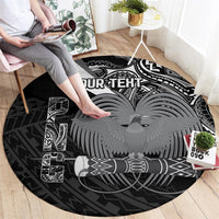 Custom Papua New Guinea Cricket Round Carpet Tribal Bird of Paradise Tattoo LT9 - Polynesian Pride