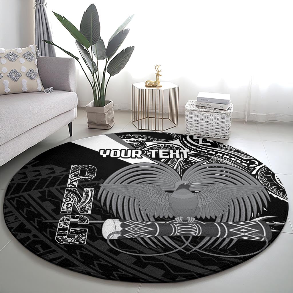 Custom Papua New Guinea Cricket Round Carpet Tribal Bird of Paradise Tattoo LT9 - Polynesian Pride