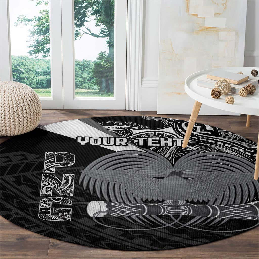 Custom Papua New Guinea Cricket Round Carpet Tribal Bird of Paradise Tattoo LT9 - Polynesian Pride
