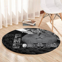 Custom Papua New Guinea Cricket Round Carpet Tribal Bird of Paradise Tattoo LT9 - Polynesian Pride