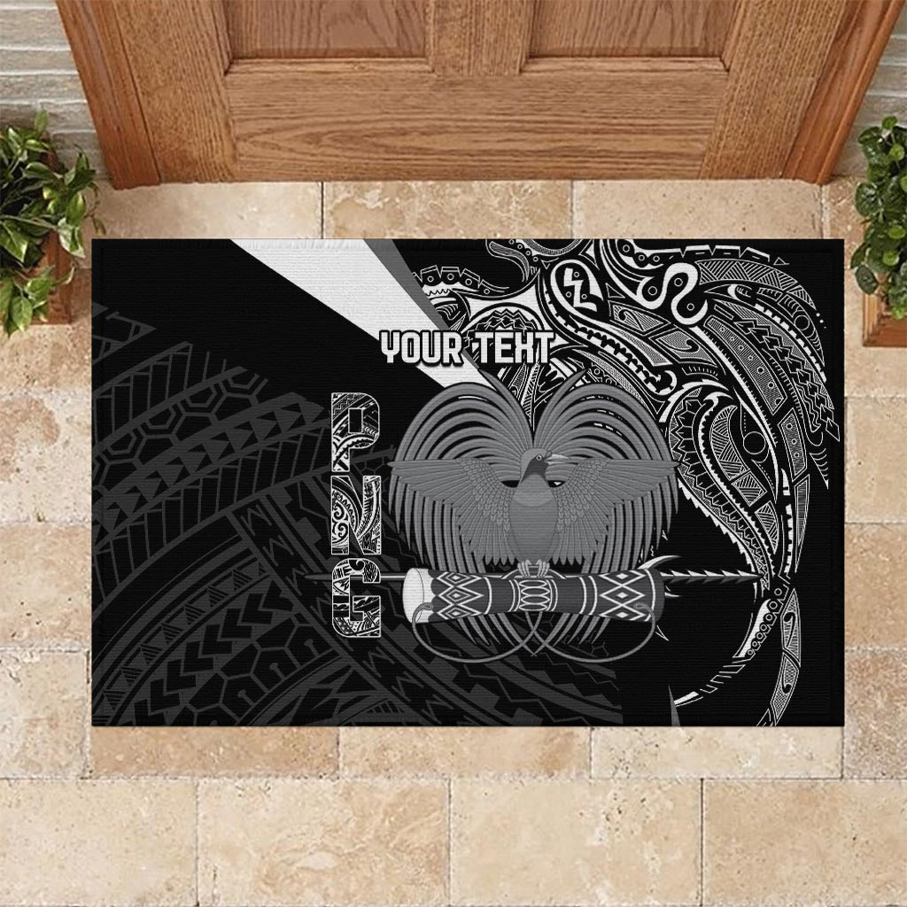 Custom Papua New Guinea Cricket Rubber Doormat Tribal Bird of Paradise Tattoo LT9 - Polynesian Pride