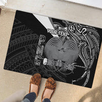 Custom Papua New Guinea Cricket Rubber Doormat Tribal Bird of Paradise Tattoo LT9 - Polynesian Pride