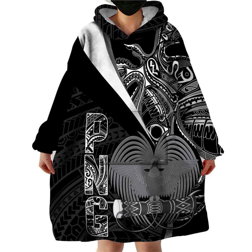 Custom Papua New Guinea Cricket Wearable Blanket Hoodie Tribal Bird of Paradise Tattoo LT9 - Polynesian Pride
