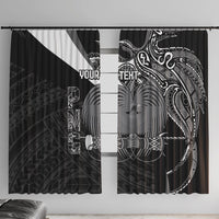 Custom Papua New Guinea Cricket Window Curtain Tribal Bird of Paradise Tattoo LT9 With Hooks Black - Polynesian Pride