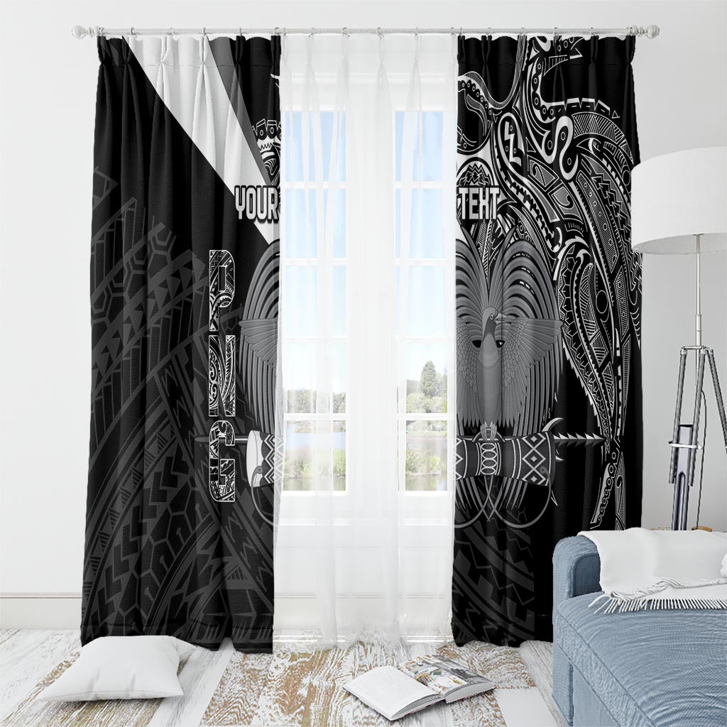 Custom Papua New Guinea Cricket Window Curtain Tribal Bird of Paradise Tattoo LT9 - Polynesian Pride