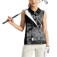 Custom Papua New Guinea Cricket Women Sleeveless Polo Shirt Tribal Bird of Paradise Tattoo LT9 - Polynesian Pride