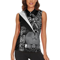 Custom Papua New Guinea Cricket Women Sleeveless Polo Shirt Tribal Bird of Paradise Tattoo LT9 - Polynesian Pride