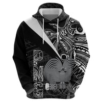 Custom Papua New Guinea Cricket Zip Hoodie Tribal Bird of Paradise Tattoo LT9 - Polynesian Pride