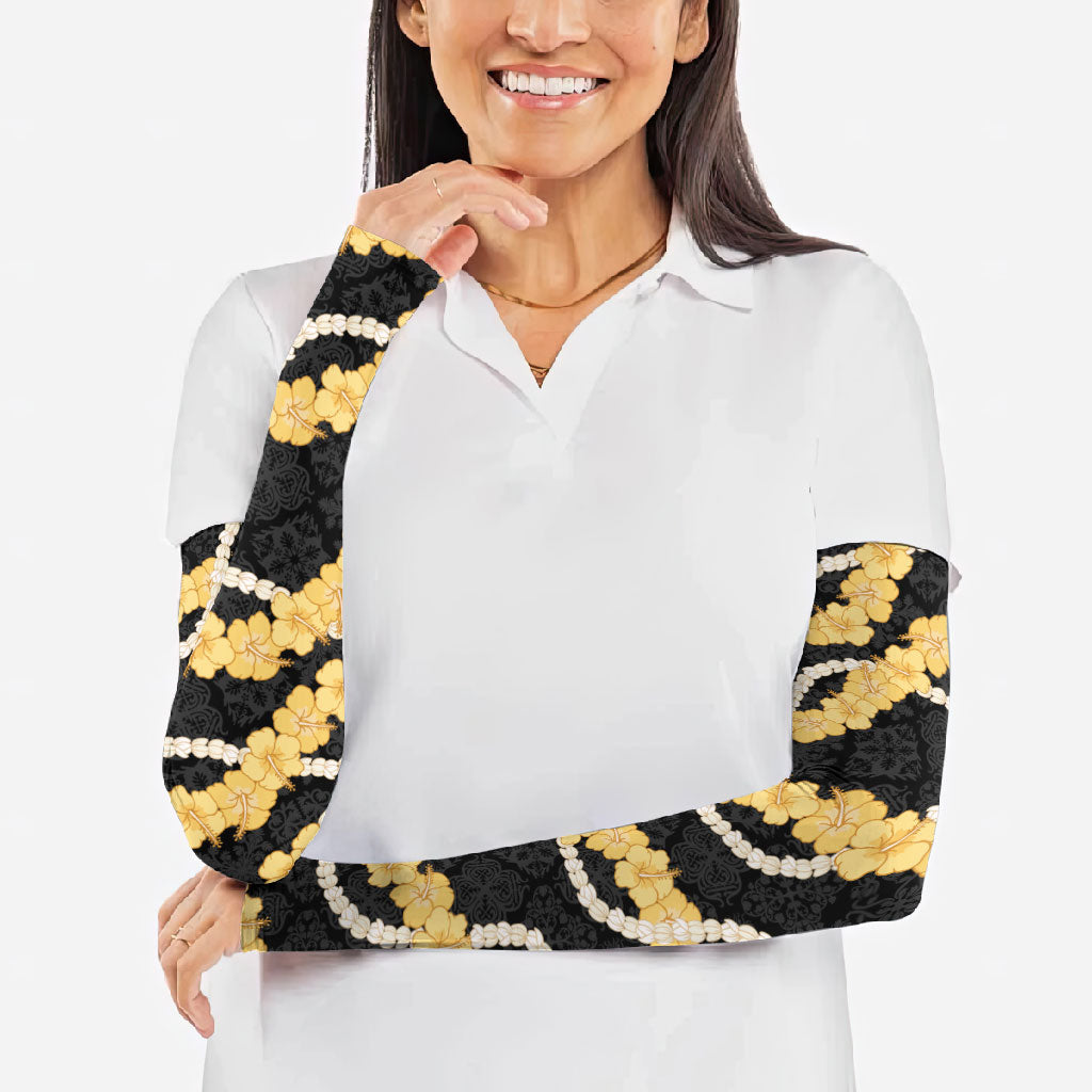 Aloha Melemele Hibiscus Pikake Lei Arm Sleeves Hawaiian Quilt Pattern