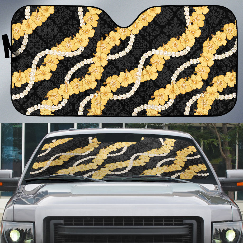 Aloha Melemele Hibiscus Pikake Lei Auto Sun Shade Hawaiian Quilt Pattern