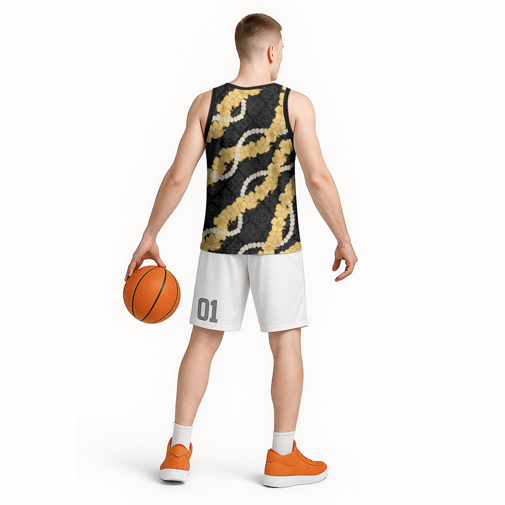 Aloha Melemele Hibiscus Pikake Lei Basketball Jersey Hawaiian Quilt Pattern
