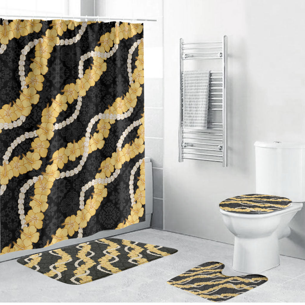 Aloha Melemele Hibiscus Pikake Lei Bathroom Set Hawaiian Quilt Pattern