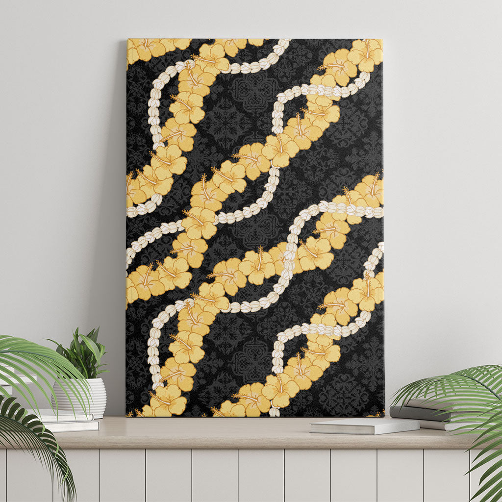 Aloha Melemele Hibiscus Pikake Lei Canvas Wall Art Hawaiian Quilt Pattern LT9 - Polynesian Pride