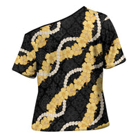 Aloha Melemele Hibiscus Pikake Lei Cross Shoulder Shirt Hawaiian Quilt Pattern