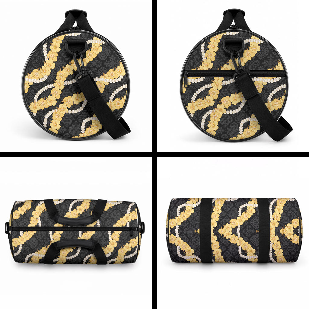 Aloha Melemele Hibiscus Pikake Lei Duffle Bag Hawaiian Quilt Pattern LT9 - Polynesian Pride