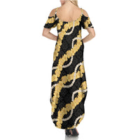 Aloha Melemele Hibiscus Pikake Lei Family Matching Summer Maxi Dress and Hawaiian Shirt Hawaiian Quilt Pattern LT9 - Polynesian Pride