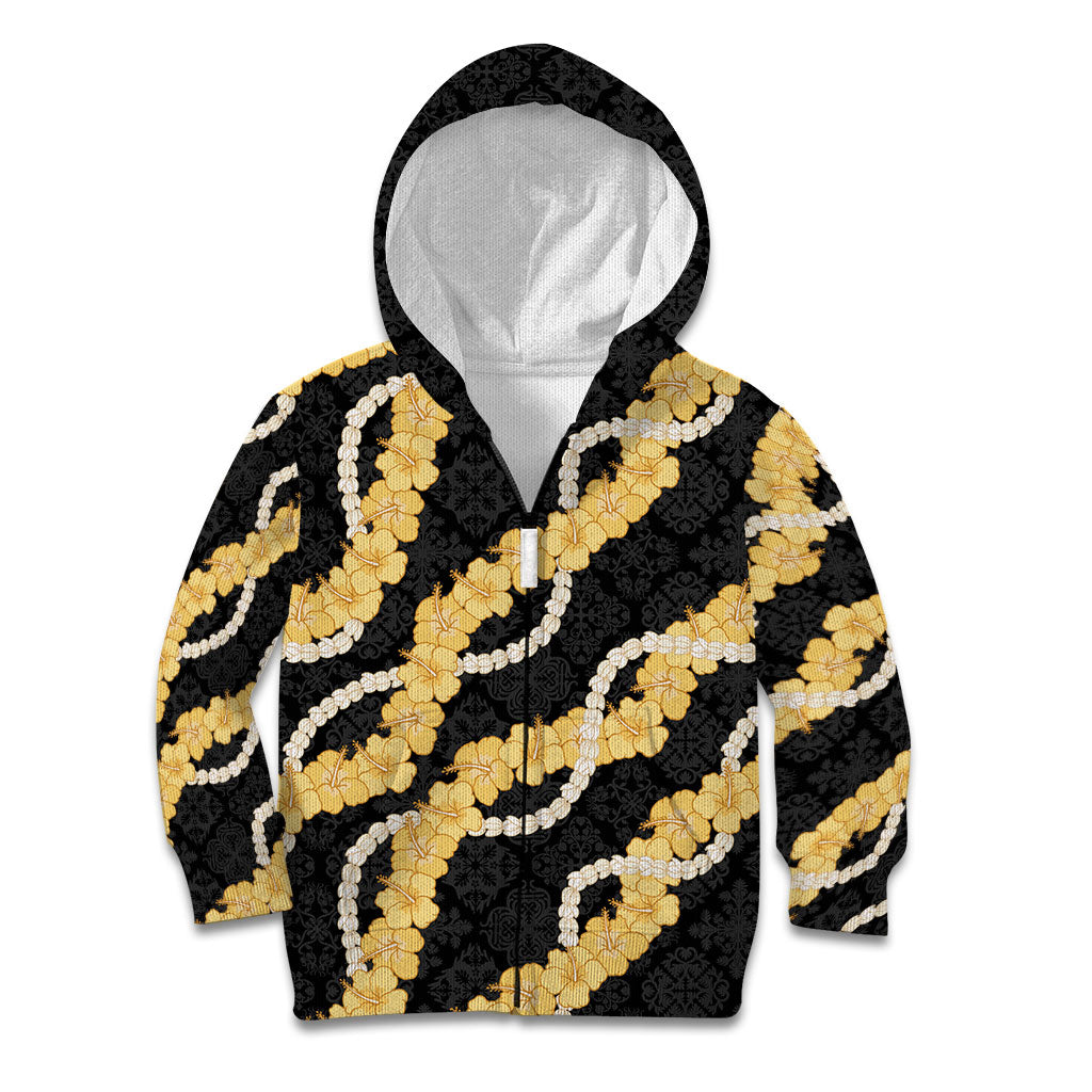 Aloha Melemele Hibiscus Pikake Lei Kid Hoodie Hawaiian Quilt Pattern