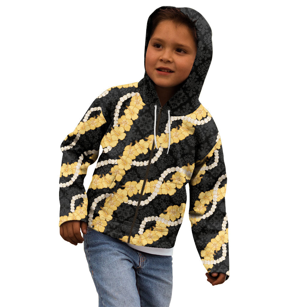 Aloha Melemele Hibiscus Pikake Lei Kid Hoodie Hawaiian Quilt Pattern