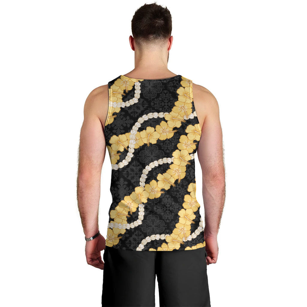 Aloha Melemele Hibiscus Pikake Lei Men Tank Top Hawaiian Quilt Pattern