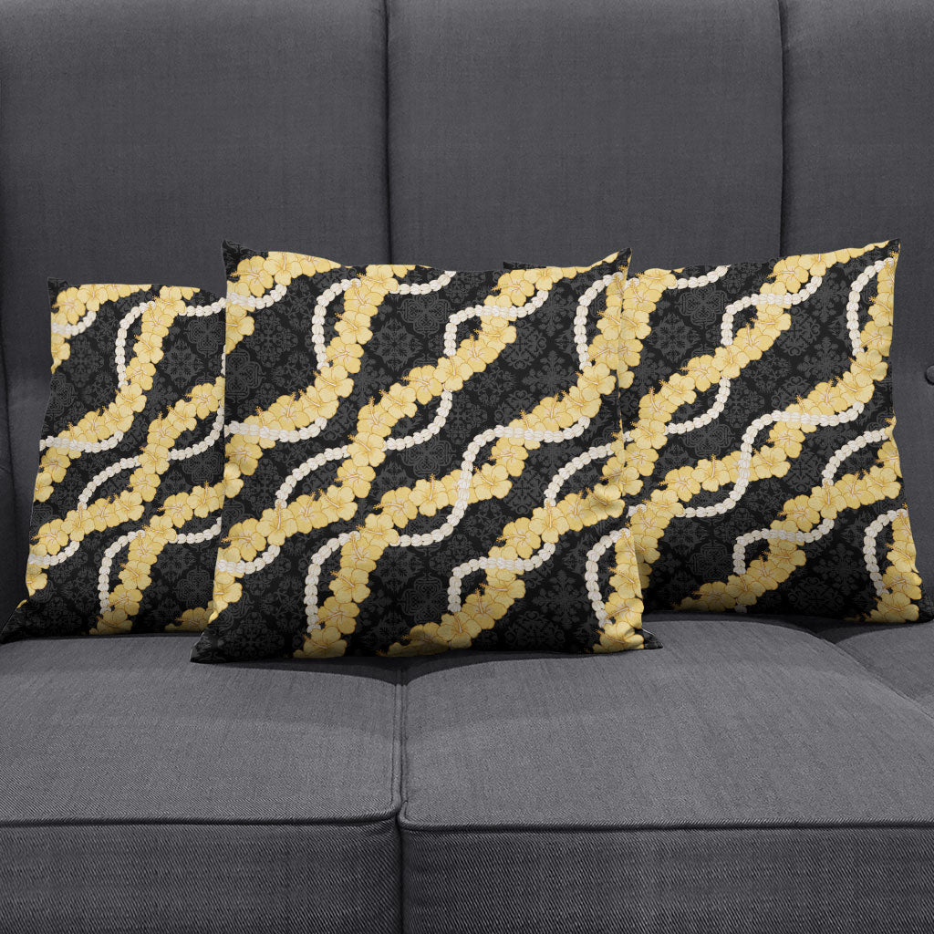 Aloha Melemele Hibiscus Pikake Lei Pillow Cover Hawaiian Quilt Pattern LT9 - Polynesian Pride